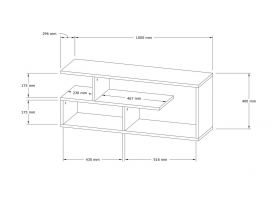 Comoda TV, Puqa Design, Cafu, 100x40x29.6 cm, PAL, Negru