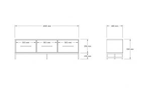 Comoda TV, Puqa Design, Melody, 160x50x40 cm, PAL, Maro