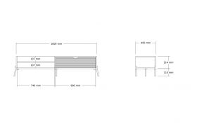 Comoda TV, Puqa Design, Trezza, 160x36x40 cm, PAL, Stejar Safir / Alb