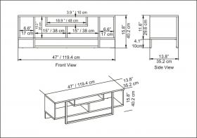 Comoda TV, Retricy, Asal 120, 120x35.2x40.2 cm, PAL, Negru