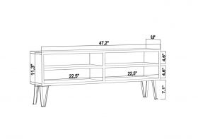 Comoda TV, Retricy, Farrar, 120x25x46.6 cm, PAL, Alb / Antracit