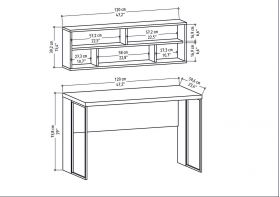 Birou, Retricy, Bronx, 120x59.6x114.2 cm, PAL, Alb / Antracit