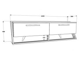 Comoda TV, Zena Home, Astrid, 163.8x46.8x36.6 cm, PAL, Alb/Maro