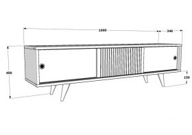 Comoda TV, Zena Home, Ecrin, 160x45x34.5 cm, PAL, Antracit / Stejar