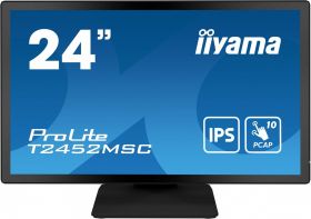 iiyama IIYAMA T2452MSC-B1 24inch IPS FHD PCAP 10P Touch Flat Bezel Free Glass 360cd/m2 HDMI DP USB HUB 2x3.0 Speakers Webcam Microphone (T2452MSC-B1)