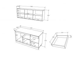 Bucatarie Ronda, Antracit/Alb, L 150 cm