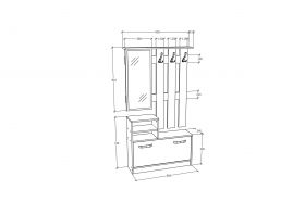 ​​​​Cuier Lyon, Stejar Sonoma, L 85 x l 24 x H 180 cm