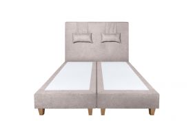 Pat matrimonial, Stockholm, Classic E, 140x200 cm, saltea tip Pocket, topper memory, Taupe