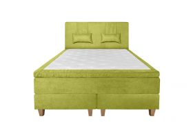 Pat matrimonial, Stockholm, Classic E, 140x200 cm, saltea tip Pocket, topper memory, Verde