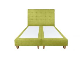 Pat matrimonial, Stockholm, Dots E, 140x200 cm, saltea tip Pocket, topper memory, Verde