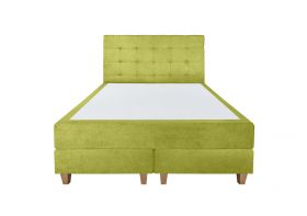 Pat matrimonial, Stockholm, Dots E, 140x200 cm, saltea tip Pocket, topper memory, Verde