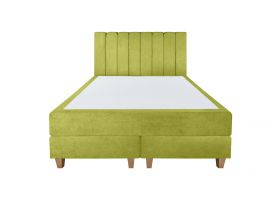 Pat matrimonial, Stockholm, Lines E, 140x200 cm, saltea tip Pocket, topper memory, Verde