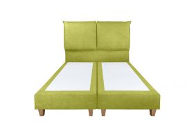 Pat matrimonial, Stockholm, Pillows E, 140x200 cm, saltea tip Pocket, topper memory, Verde