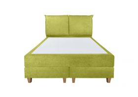 Pat matrimonial, Stockholm, Pillows E, 140x200 cm, saltea tip Pocket, topper memory, Verde