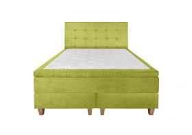 Pat matrimonial, Stockholm, Dots E, 160x200 cm, saltea tip Pocket, topper memory, Verde