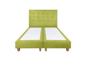 Pat matrimonial, Stockholm, Dots E, 160x200 cm, saltea tip Pocket, topper memory, Verde