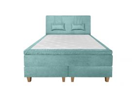 Pat matrimonial, Stockholm, Classic E, 160x200 cm, saltea tip Pocket, topper memory, Mint