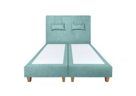 Pat matrimonial, Stockholm, Classic E, 160x200 cm, saltea tip Pocket, topper memory, Mint