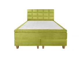 Pat matrimonial, Stockholm, Cubic E, 160x200 cm, saltea tip Pocket, topper memory, Verde