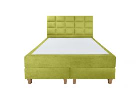 Pat matrimonial, Stockholm, Cubic E, 160x200 cm, saltea tip Pocket, topper memory, Verde