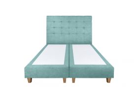 Pat matrimonial, Stockholm, Dots E, 180x200 cm, saltea tip Pocket, topper memory, Mint