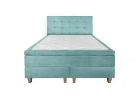Pat matrimonial, Stockholm, Dots E, 180x200 cm, saltea tip Pocket, topper memory, Mint