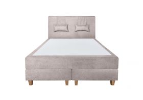 Pat matrimonial, Stockholm, Classic E, 180x200 cm, saltea tip Pocket, topper memory, Taupe