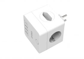 fisa in forma de cub 2x schuko, 2x euro, 3x usb, 1x usb-c pd20w, well