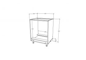 Corp Cuptor Karo, Antracit/Alb, 60 x 50 x 80 cm