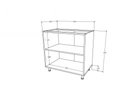 Corp Baza Karo, 2 Usi, Stejar Bronz/Alb, 80 x 50 x 80 cm