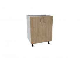 Corp Baza Karo, 2 Usi, Lemn Natural/Alb, 60 x 50 x 80 cm