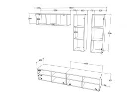 Living Kos V10, Antracit/Stejar Artisan, L 190 cm