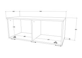 Comoda Kos, O Usa, Negru/Alb Lucios, MDF, 95 x 40 x 39 cm