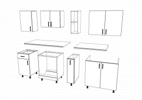 Set Bucatarie Karo V11, Antracit/Alb, Blat Thermo 28 mm, L 200 cm