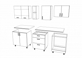 Set Bucatarie Karo V12, Antracit/Alb, Blat Thermo 28 mm, L 200 cm