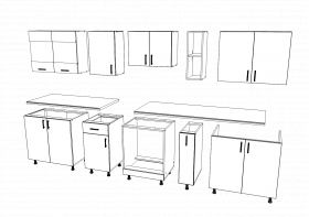 Set Bucatarie Karo V21, Antracit/Alb, Blat Thermo 28 mm, L 280 cm
