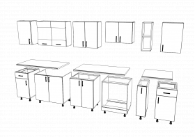 Set Bucatarie Karo V25, Antracit/Alb, Blat Thermo 28 mm, L 300 cm