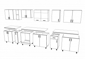 Set Bucatarie Karo V32, Antracit/Alb, Blat Thermo 28 mm, L 340 cm