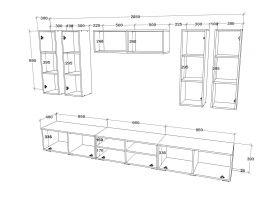 Living Kos V4, Antracit/Stejar Artisan, L 285 cm