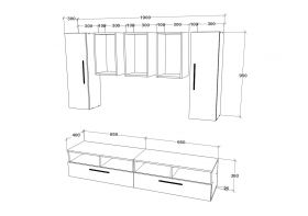 Living Kos V9, Antracit/Stejar Artisan, L 190 cm