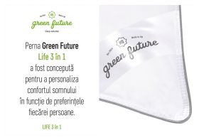 Perna Life 3 in 1, umplutura Nanofibra si fulgi Memory, 50x70 cm