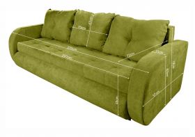 Canapea extensibila Siena, 230x97x78 cm, cu lada de depozitare, Verde