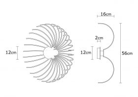 Aplica de perete Aspendos N-644, Noor, 16 x 56 cm, 1 x E27, 100W, alb