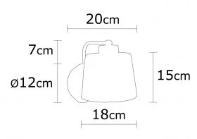 Aplica de perete Kemer N-272, Noor, 19 x 20 cm, 1 x E27, 100W, argintiu