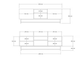 Comoda TV Wood, Puqa Design, 150x41x50 cm, maro