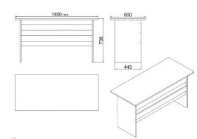 Set mobilier pentru camera de studiu, 4 piese, Locelso, VO11 - BA, pal melaminat, maro/antracit