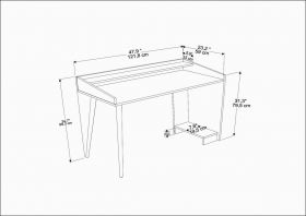 Birou, Retricy, Vanessa, 121.8x59x88.3 cm, PAL, Alb