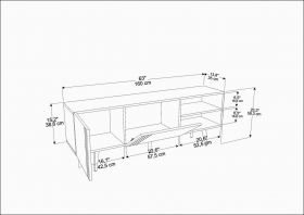 Comoda TV, Retricy, Ronas, 160x35x38.6 cm, PAL, Alb