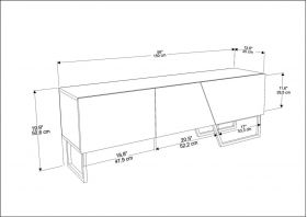 Comoda TV, Zena Home, Parla, 150x50.6x35 cm, PAL, Alb/Negru