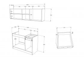 Set Bucatarie Kara, Antracit/Alb, L 180 cm